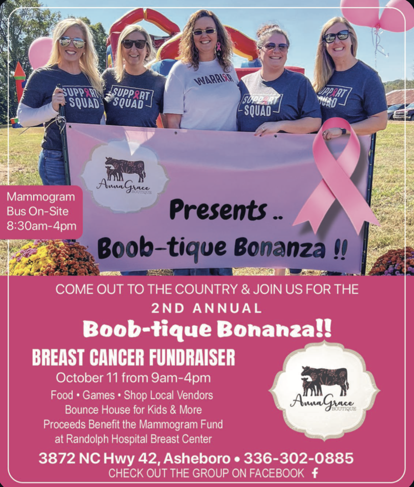 Anna Grace Boutique’s 2nd Annual “Boob-tique” Bonanza – Asheboro