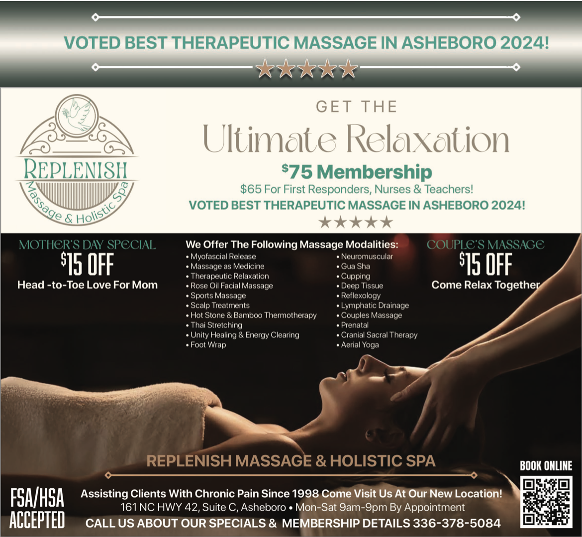 Replenish Massage & Holistic Spa – Asheboro